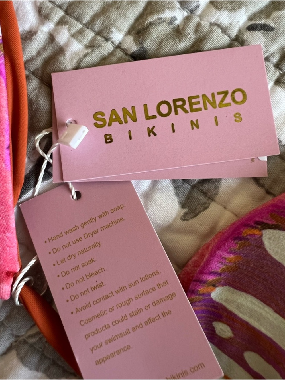 San Lorenzo NWT Pepeiao Wai Reversible Bikini in Rust Orange and Pink • L - Picture 8 of 8